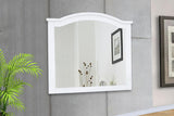 Stockton Vintage White Bedroom Set with Bed, Dresser, Mirror & Chest