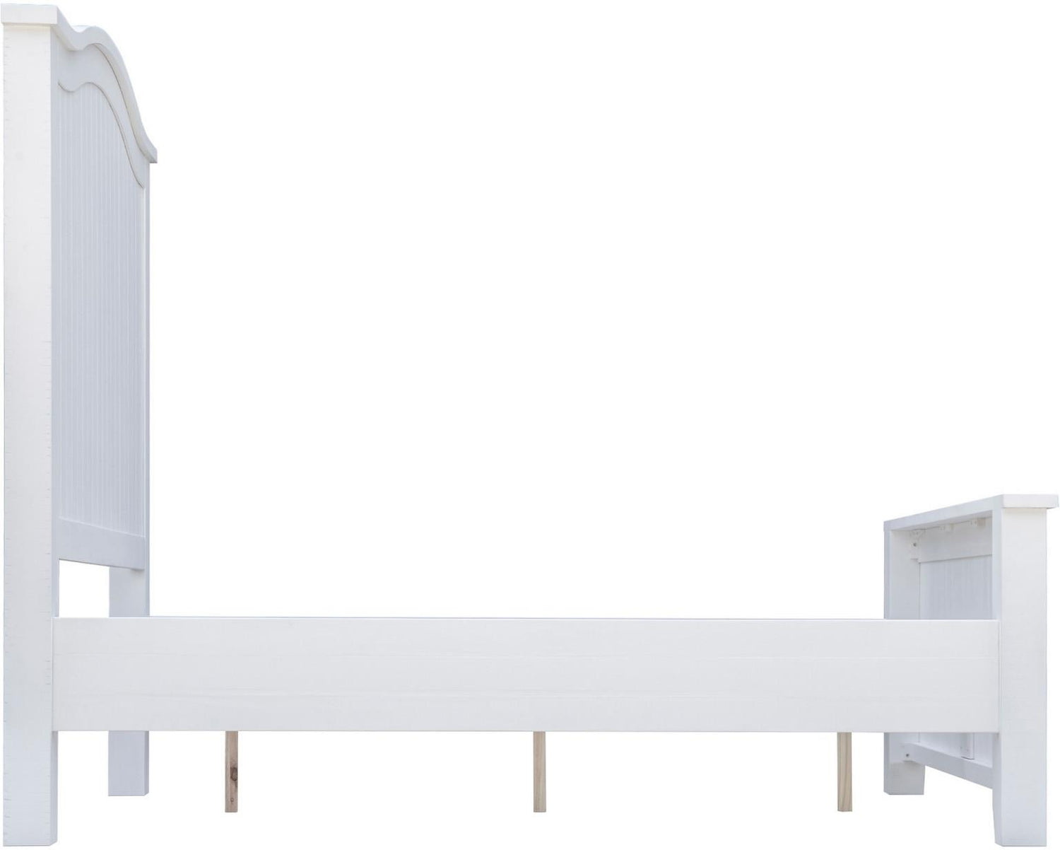 Stockton Vintage White Bedroom Set with Bed, Dresser, Mirror & Chest
