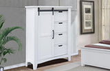 Stockton Vintage White Bedroom Set with Bed, Dresser, Mirror & Chest