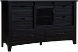 Stockton Vintage Black Bedroom Set with Bed, Dresser, Mirror & Chest