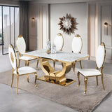 Kinin Gold & Silver Dining Table with Chairs