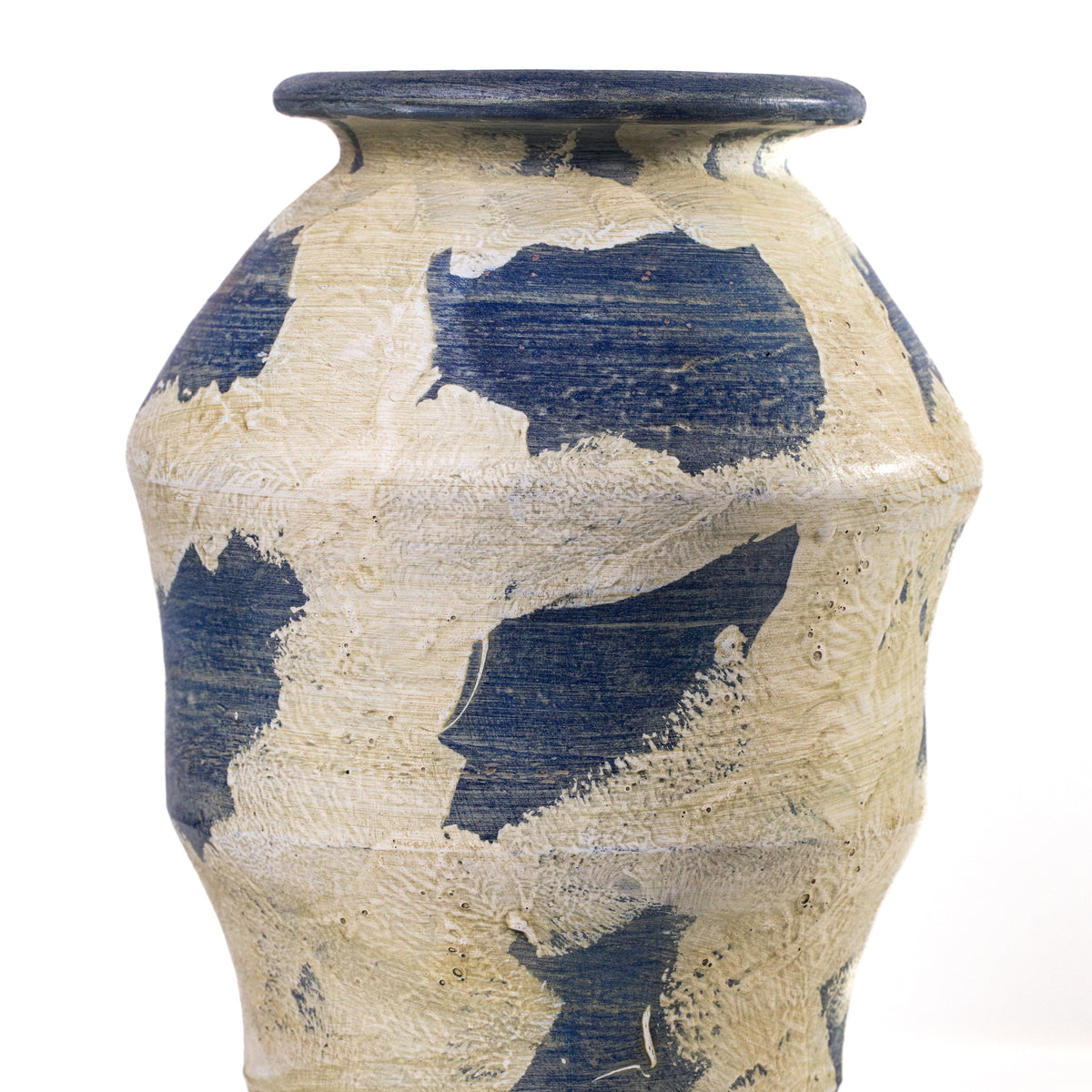 Visha Cream and Blue Terracotta Decorative Vase - View 5