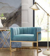 Magnolia Velvet Accent Chair with Gold Base