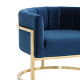Magnolia Velvet Accent Chair with Gold Base
