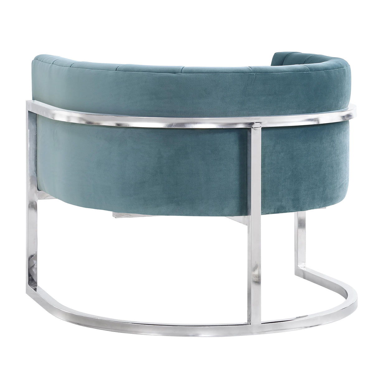 Magnolia Velvet Accent Chair with Silver Base