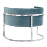 Magnolia Velvet Accent Chair with Silver Base