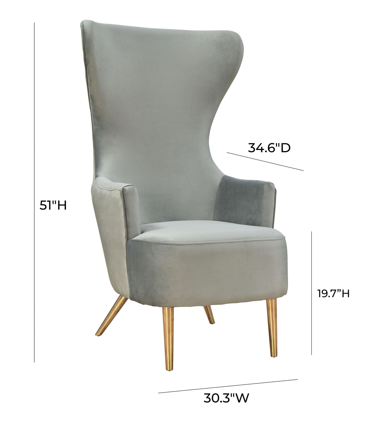 Julia Velvet Wingback Chair