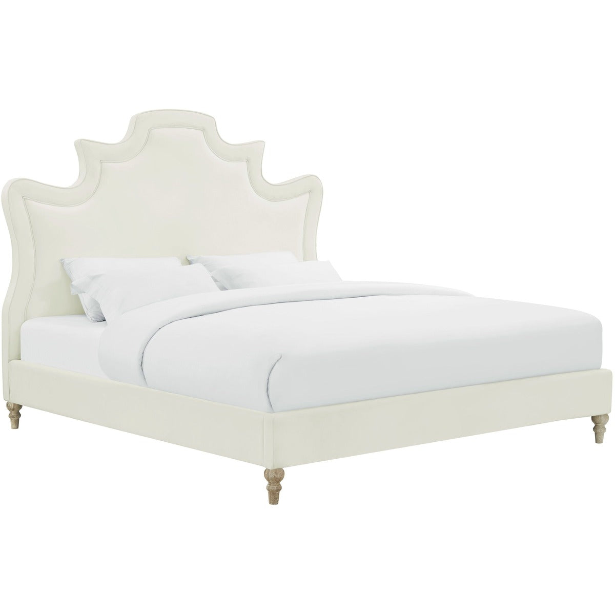 Serenity Cream Velvet Bed