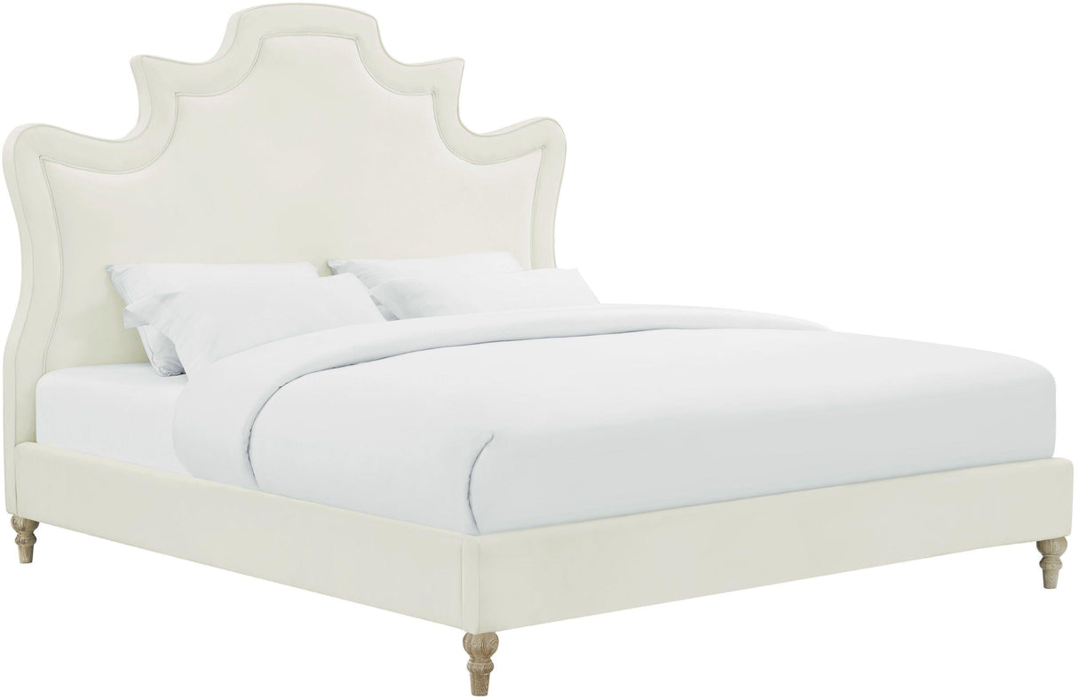 Serenity Cream Velvet Bed