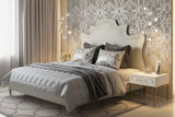 Serenity Cream Velvet Bed