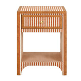 Kora 18" Cotton Jute 1-Drawer Contract-Grade Nightstand - View 18