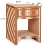 Kora 18" Cotton Jute 1-Drawer Contract-Grade Nightstand - View 23