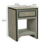 Kora 18" Cotton Jute 1-Drawer Contract-Grade Nightstand - View 17