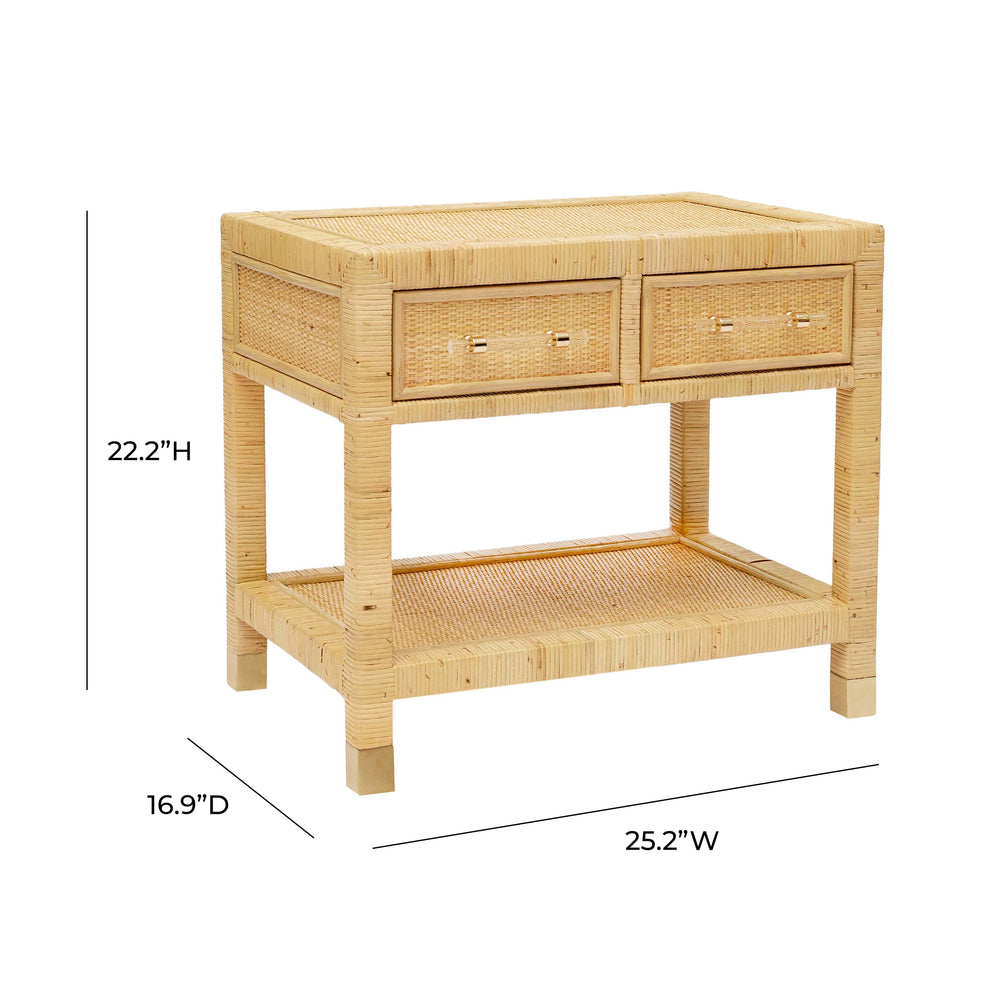 Amara Natural Rattan Nightstand dimensions