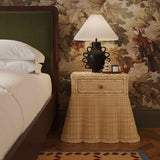 Pentra 25" Natural Rattan Nightstand With Drawer