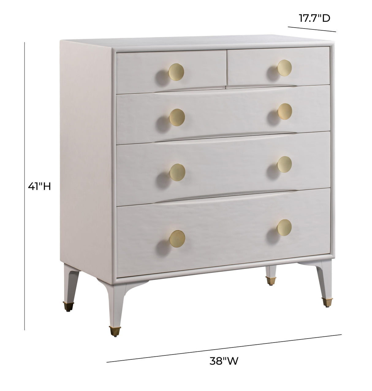 Divine 38" White 5-Drawer Chest