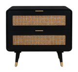 Christine 27" Black 2-Drawer Nightstand