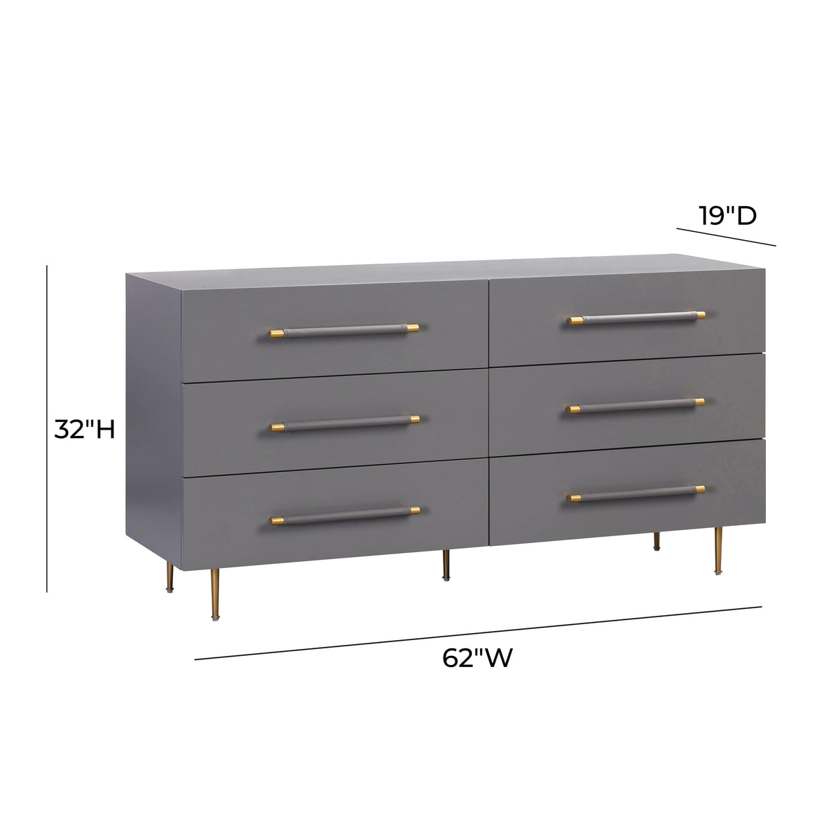 Trident 62" 6-Drawer Dresser