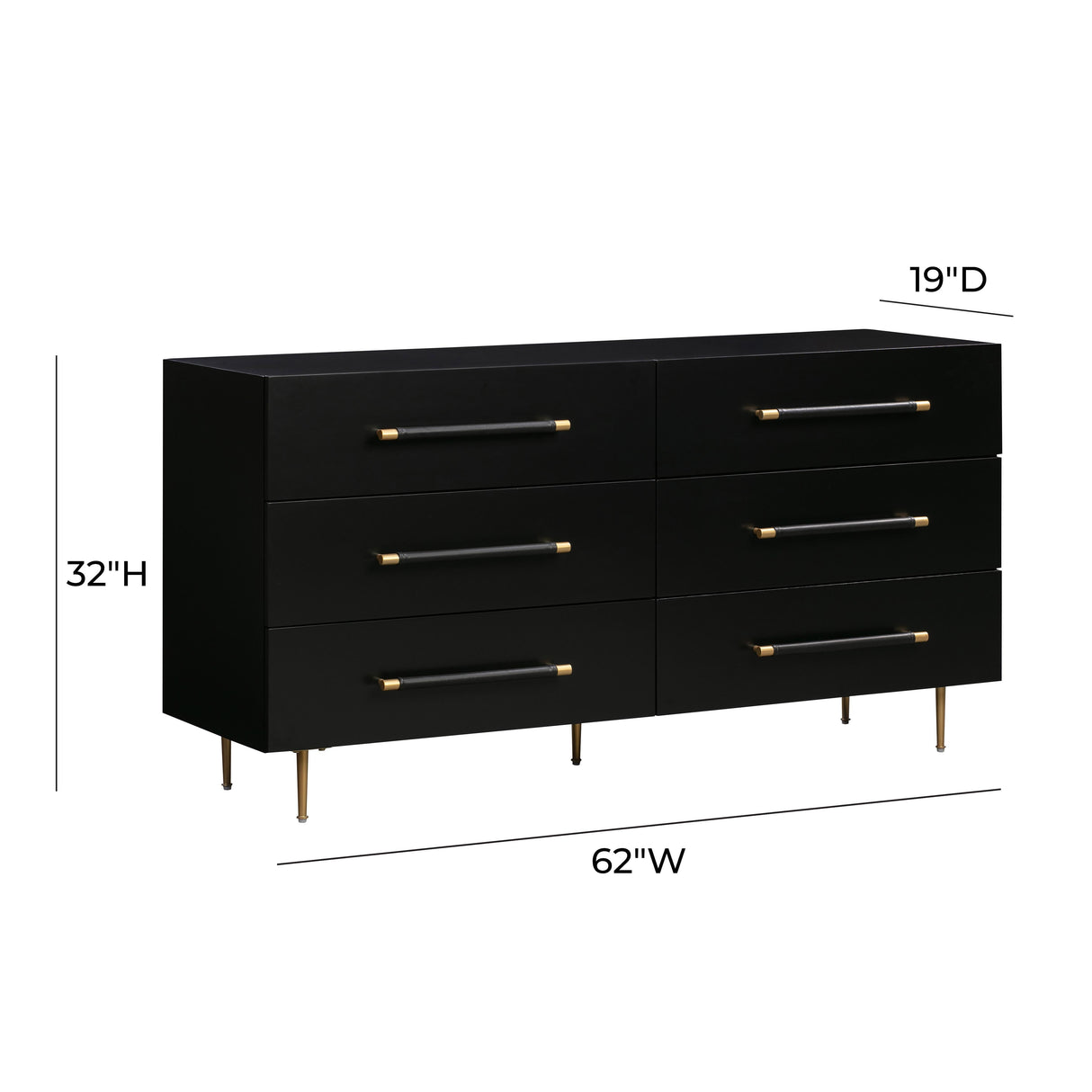 Trident 62" 6-Drawer Dresser