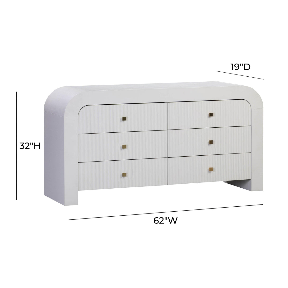 Hump 62" Arched 6-Drawer Dresser