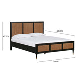 Sierra Wood & Rattan Bed