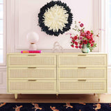 Sierra 60" Cane 6-Drawer Dresser