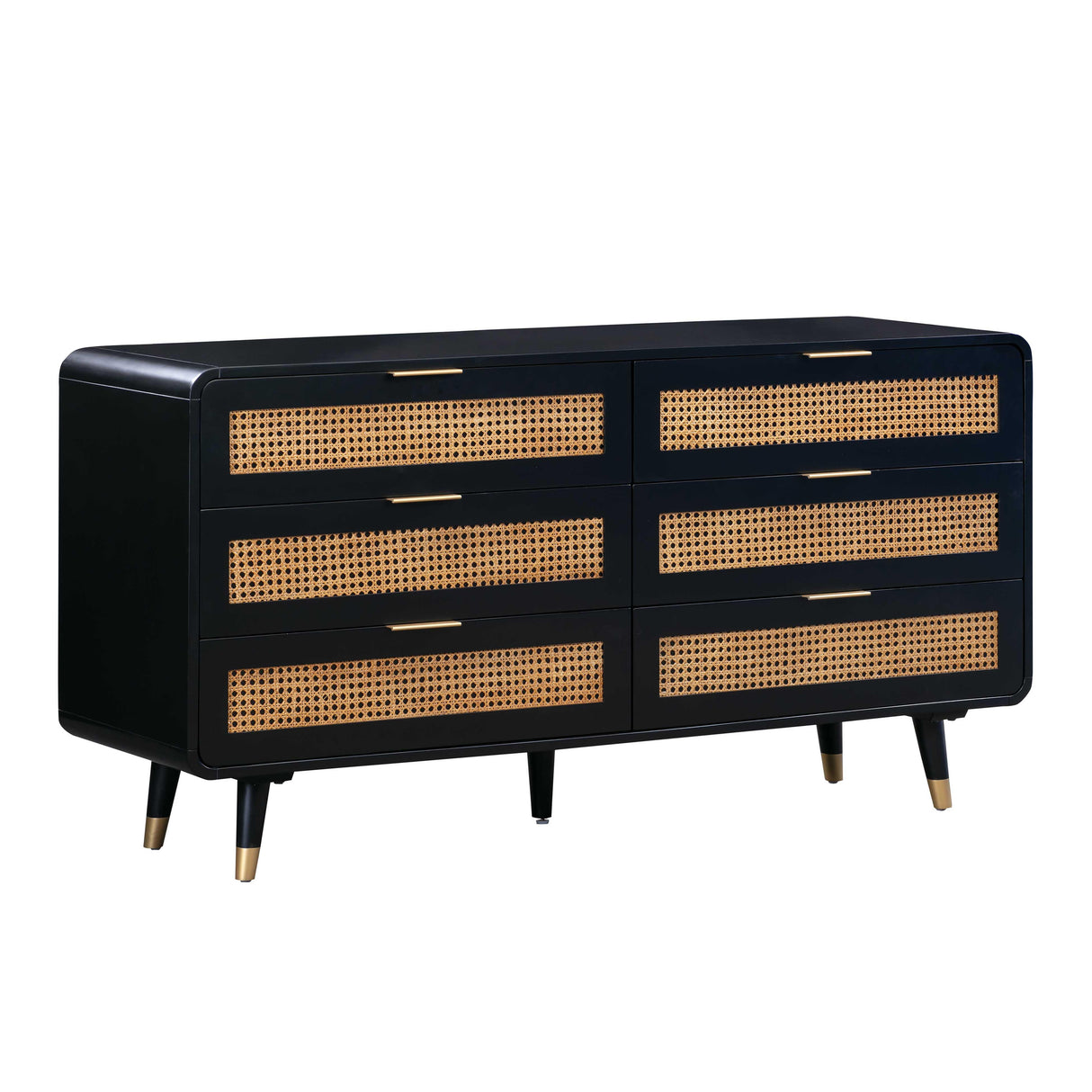 Christine 62" Black 6-Drawer Dresser