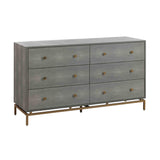 Pesce 57" Shagreen 6 Drawer Dresser