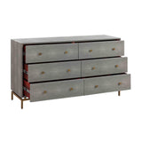 Pesce 57" Shagreen 6 Drawer Dresser
