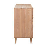 Carmen 63" Natural Ash and Cane 6-Drawer Dresser