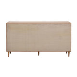 Carmen 63" Natural Ash and Cane 6-Drawer Dresser