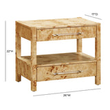 Brandyss Natural Burl Nightstand