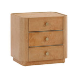 Abigail 22" Natural Birdseye Maple 3-Drawer Nightstand