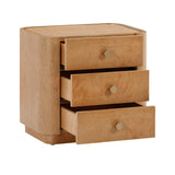 Abigail 22" Natural Birdseye Maple 3-Drawer Nightstand