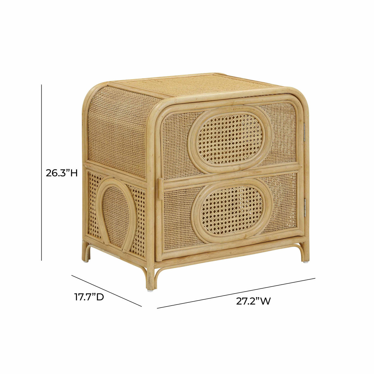 Tina 27" Rattan Nightstand With Storage