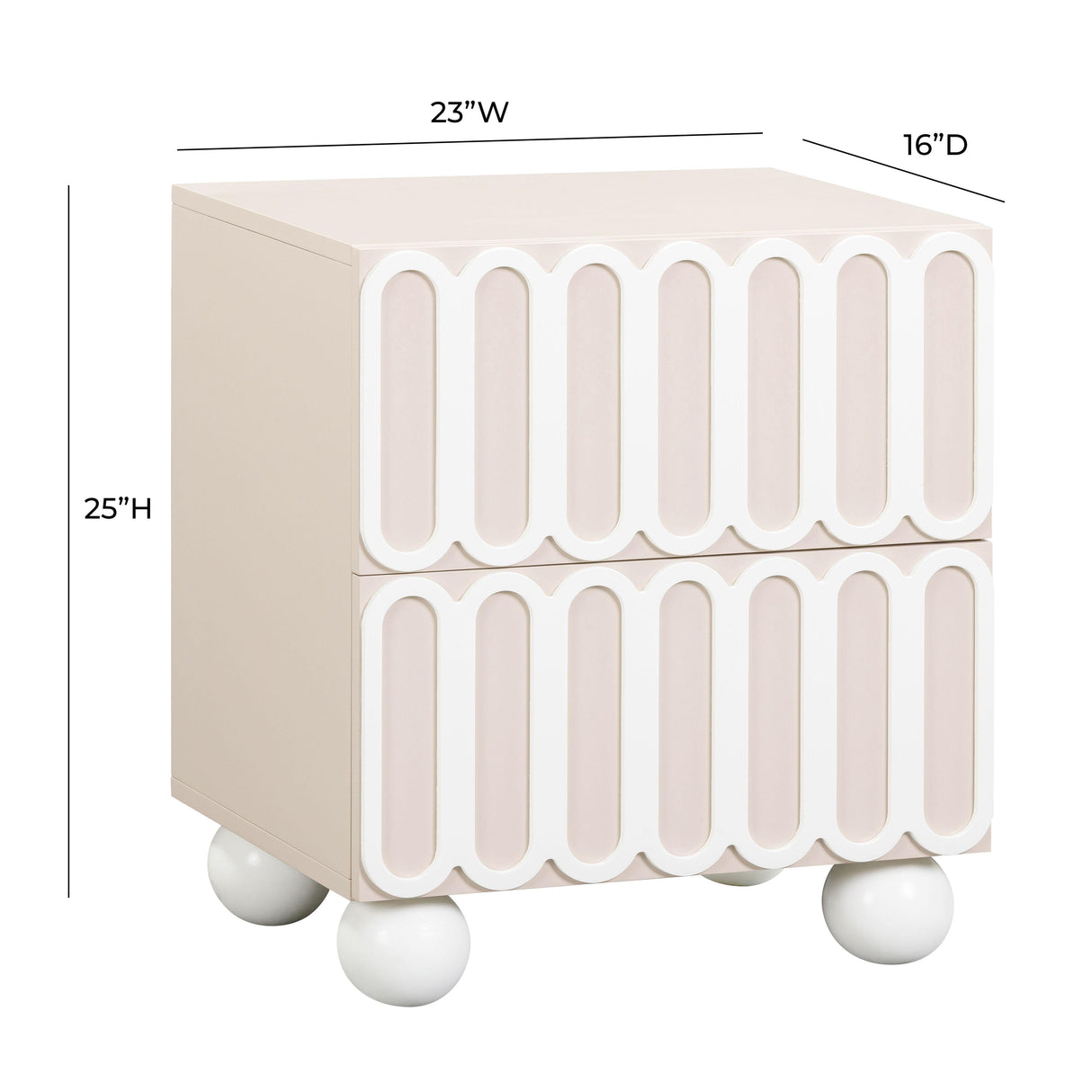 Tori 23" Motif 2-Drawer Nightstand