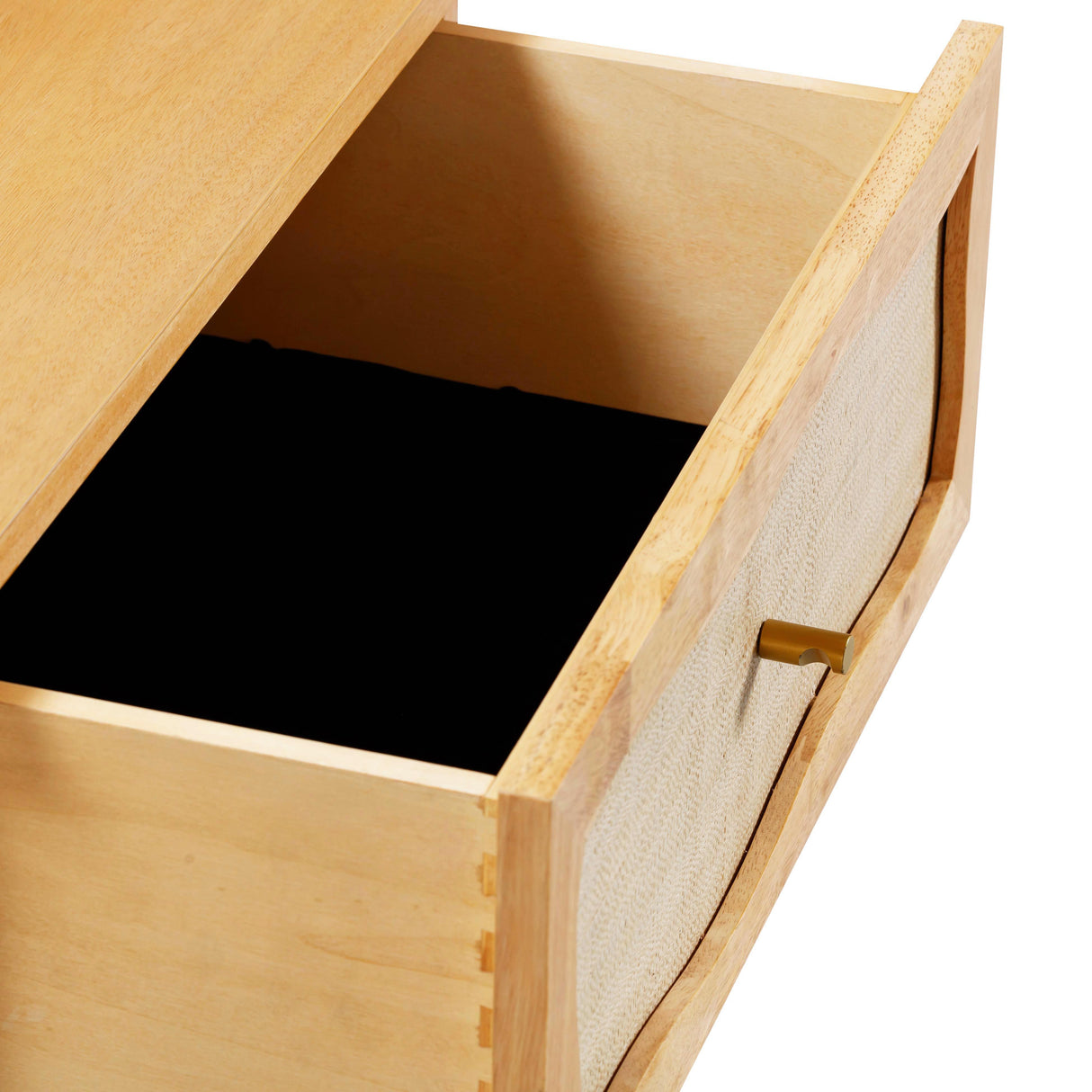 Grappa 22" Wood & Raffia Wavy 2-Drawer Nightstand