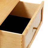 Grappa 22" Wood & Raffia Wavy 2-Drawer Nightstand