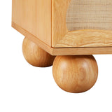 Grappa 62" Natural Wood & Raffia Wavy 6-Drawer Dresser