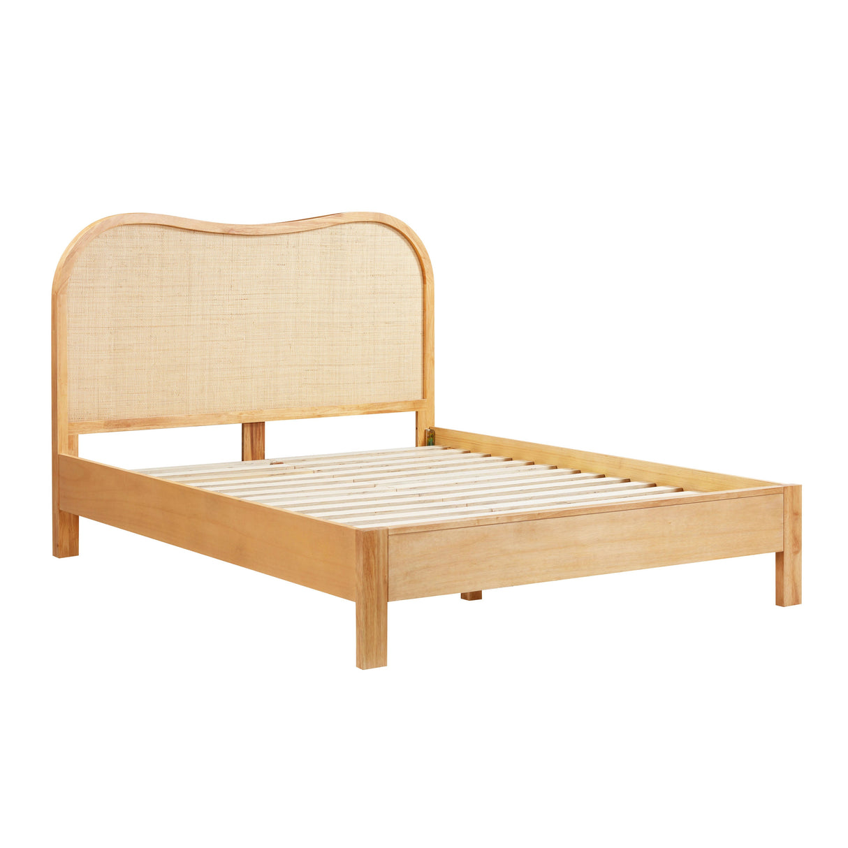 Grappa Natural Wood & Raffia Bed