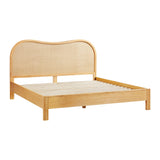 Grappa Natural Wood & Raffia Bed