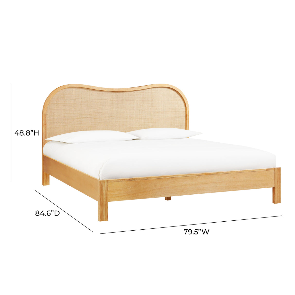 Grappa Natural Wood & Raffia Bed