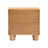 Miles 22" Natural Wood 2-Drawer Nightstand