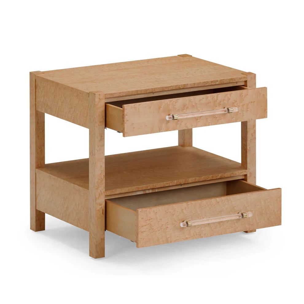 Brandyss Natural Burl Nightstand