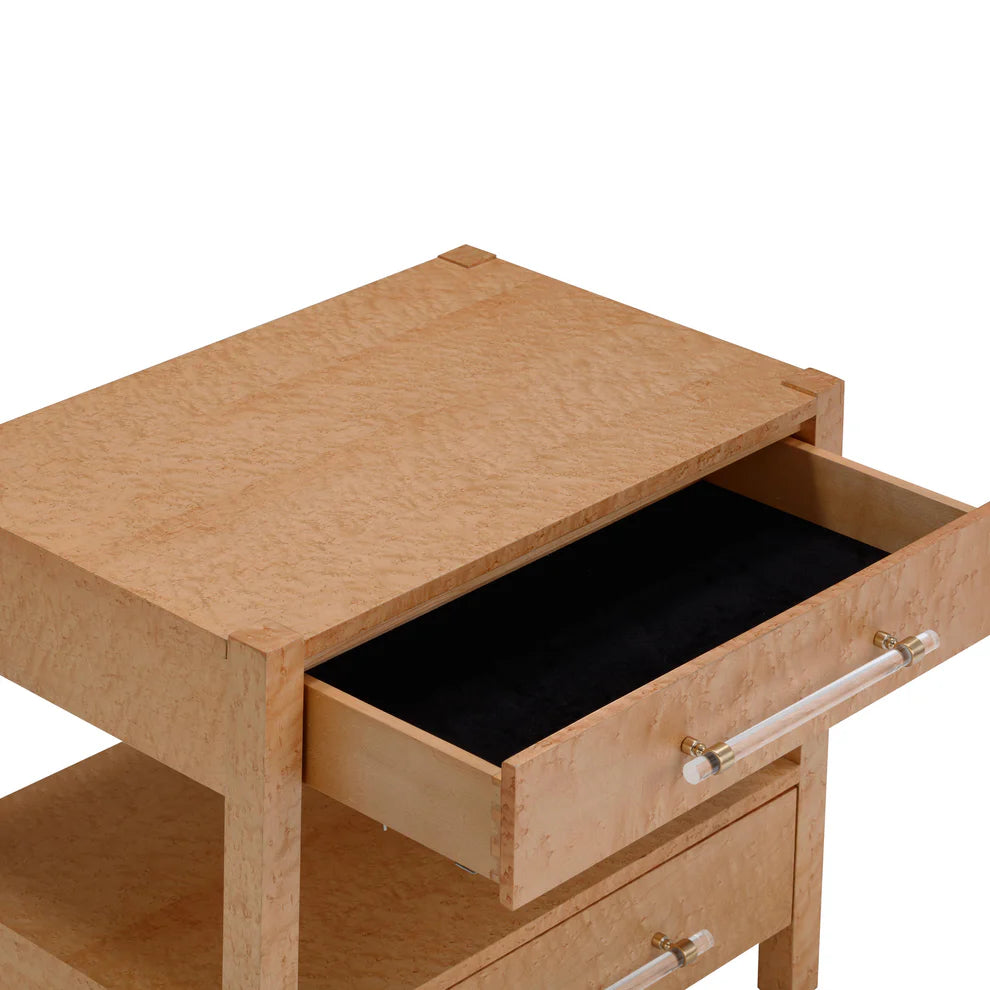 Brandyss Natural Burl Nightstand