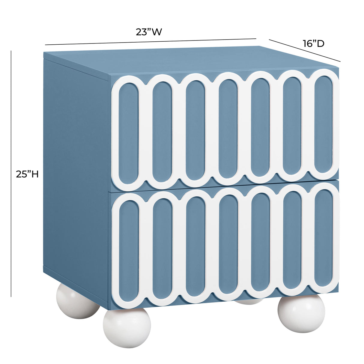 Tori 23" Motif 2-Drawer Nightstand