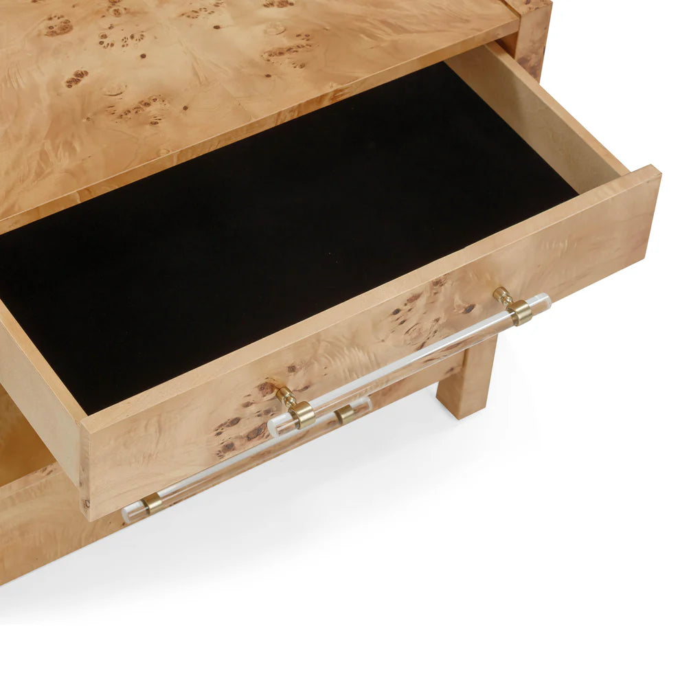 Brandyss Natural Burl Nightstand