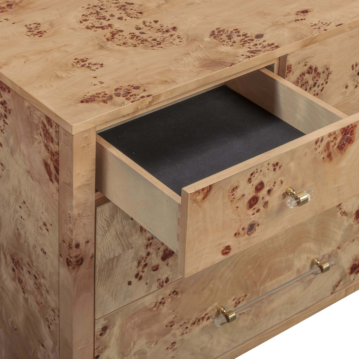 Brandyss 62" Burl 7-Drawer Dresser - View 17