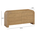 Hump 62" Arched 6-Drawer Dresser