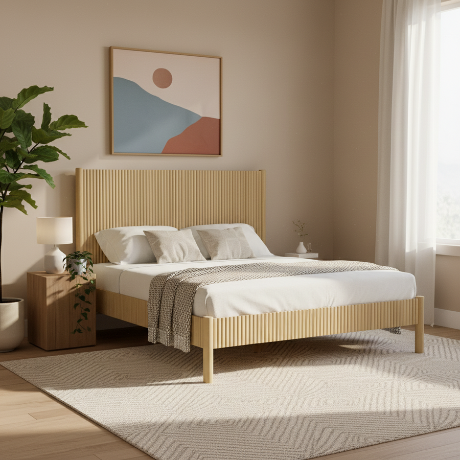 Tyla Natural Wood Bed